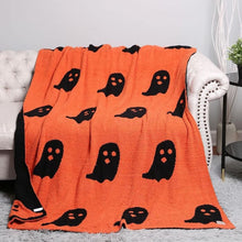 Load image into Gallery viewer, Luxe Sweet Ghost Blanket - PRE ORDER - Orange/Black - Accessories & GIfts