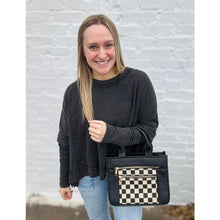 Load image into Gallery viewer, Tote - Black Check - Bags & Purses