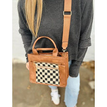 Load image into Gallery viewer, Tote - Brown Check - Bags & Purses