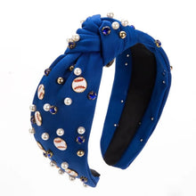 Load image into Gallery viewer, Baseball Bling Headband - PRE ORDER - Blue - Accessories
