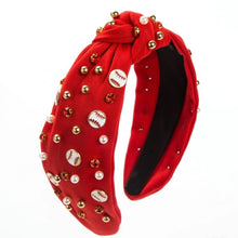 Load image into Gallery viewer, Baseball Bling Headband - PRE ORDER - Red - Accessories