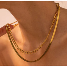 Load image into Gallery viewer, Chain + Herringbone Necklace - Jewelry
