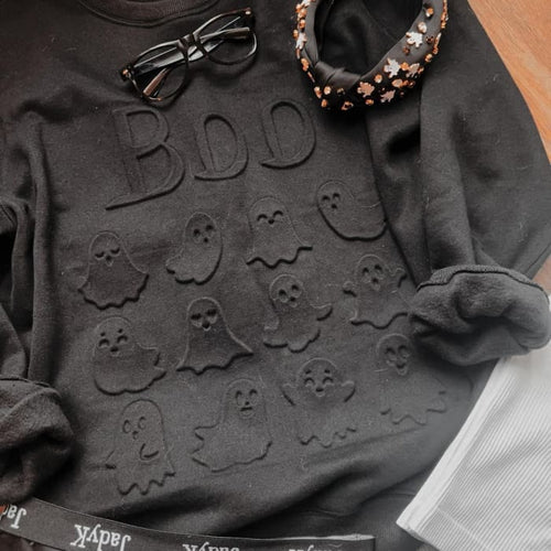 Embossed Boo Sweatshirt - PRE ORDER - Tops