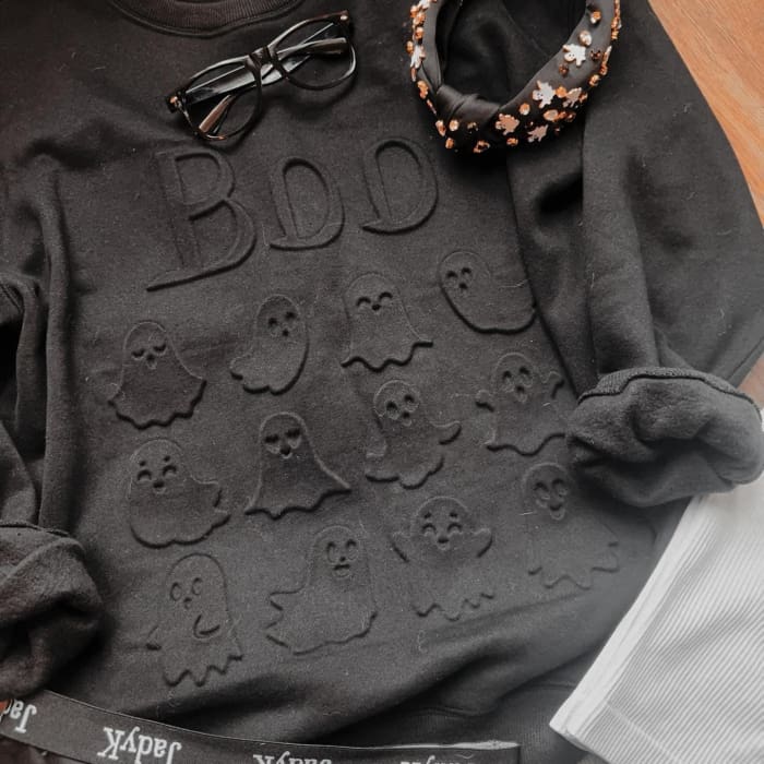 Embossed Boo Sweatshirt - PRE ORDER - Tops