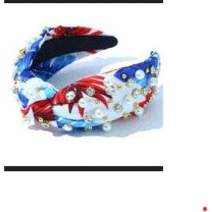 Red White & Blue Rhinestone Headband - Hats & Hair Accessories