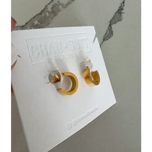 Small Thick Gold Hoops - Jewelry