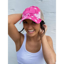 Load image into Gallery viewer, Tie Dye Star Print w/ USA Flag Patch CC Ball Cap - Hats &amp; Hair Accessories