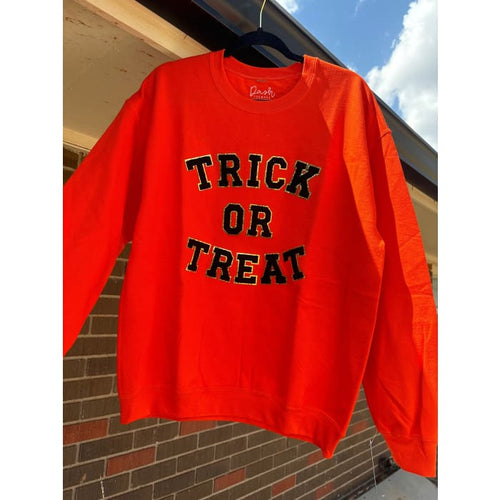 Trick or Treat Chenille Patch Pullover - Tops