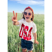 Load image into Gallery viewer, USA Glitter Tee - Pre Order Girls Tops