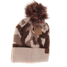 Load image into Gallery viewer, Abstract Camo Print Pom C.C Beanie - Hats &amp; Hair Accessories