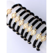 Load image into Gallery viewer, Black Initial Bracelet - Accessories