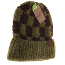 Load image into Gallery viewer, Boucle Checkered Patterned C.C Beanie - Hats &amp; Hair Accessories