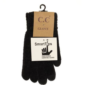 Chenille Glove - Black - Gloves