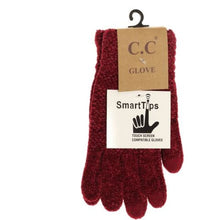 Load image into Gallery viewer, Chenille Glove - Burgundy - Gloves