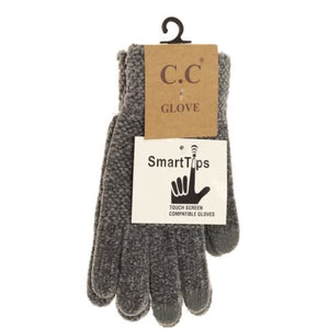 Chenille Glove - Lt. Grey - Gloves