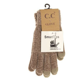 Chenille Glove - Taupe - Gloves