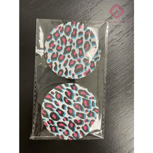 Car Coaster - Pink/ Teal Leopard - Accessories