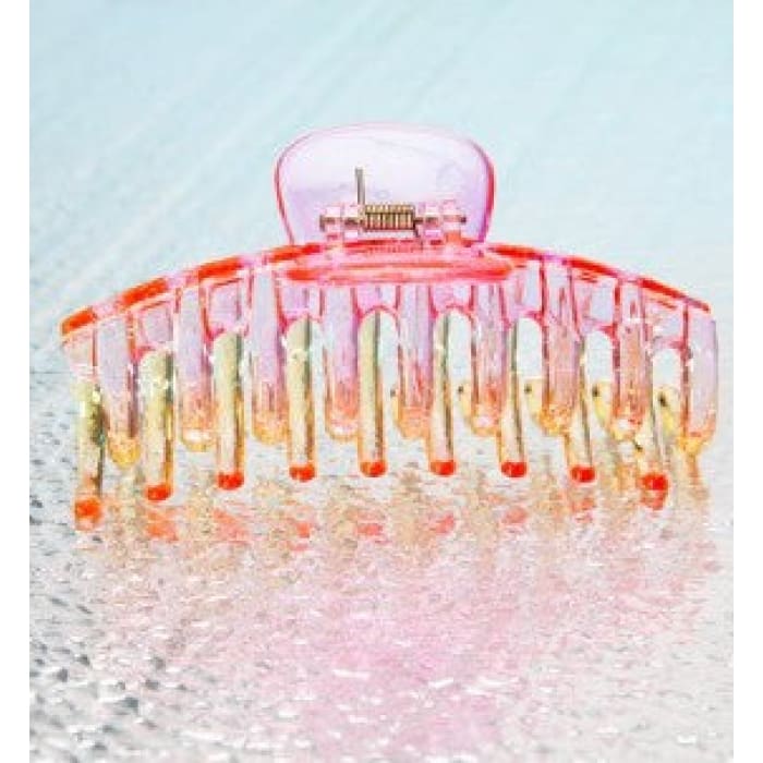 Clear Ombre Hair Claw Clip - Hot Pink - Hats & Hair Accessories