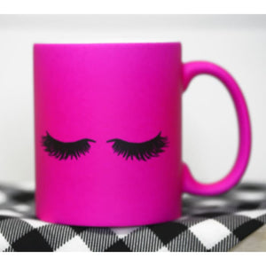 Coffee Mugs - Pink Eyelashes / 11 oz - Novelty