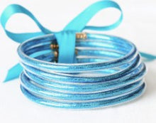 Load image into Gallery viewer, Glitter Jelly Tube Bangles - Turquoise - Jewelry