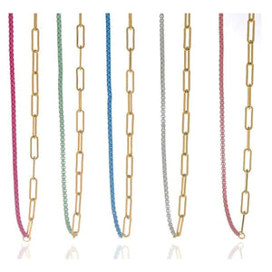 Lanyard Link Enamel Necklace - Jewelry